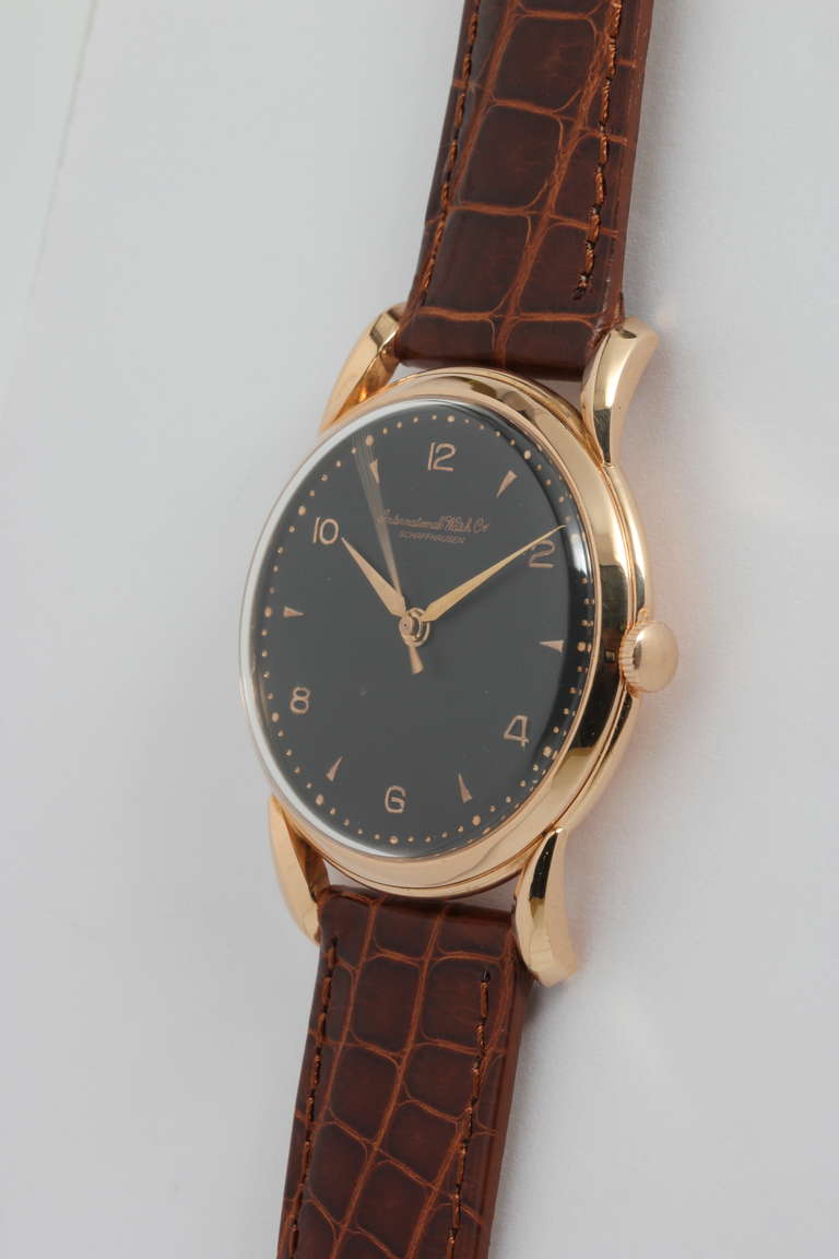 IWC Rose Gold Wristwatch circa 1940s In Excellent Condition In West Hollywood, CA