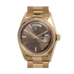 Rolex Yellow Gold Day-Date Wristwatch with Custom-Colored Dial circa 1962