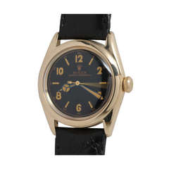 Vintage Rolex Rose Gold Speedking Wristwatch circa 1940s