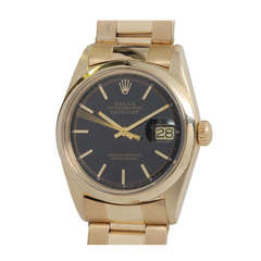 Rolex Yellow Gold Datejust Wristwatch circa 1977 with Custom-Colored Dial