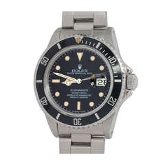Rolex Stainless Steel Submariner Wristwatch with "Spider Web" Dial circa 1984