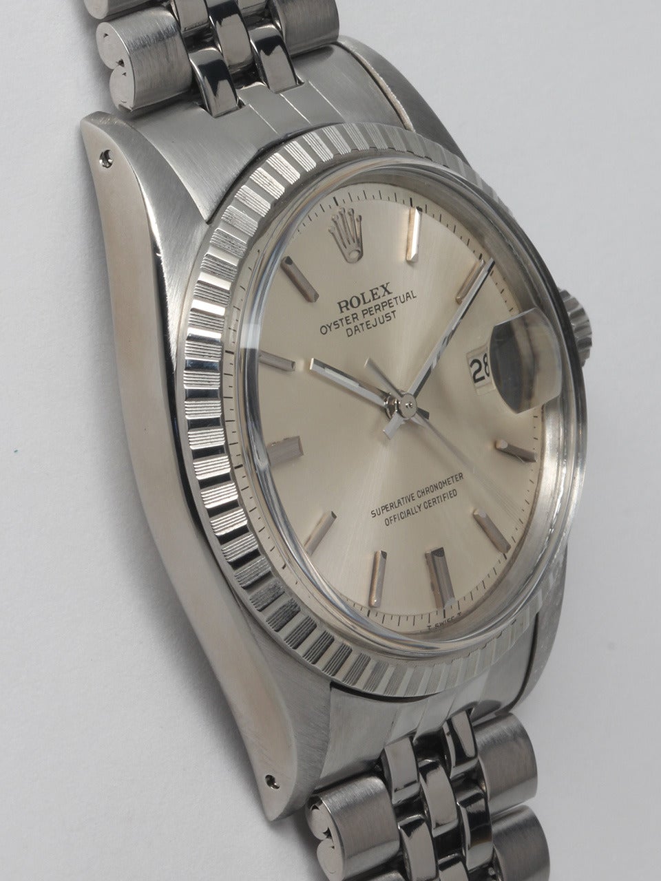 Rolex Stainless Steel Datejust Wristwatch Ref 1601 In Excellent Condition In West Hollywood, CA