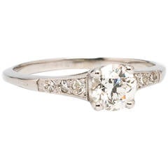 1930s Platinum and Diamond Engagement Ring 7