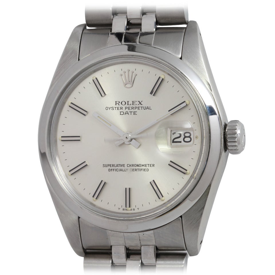 Rolex Stainless Steel Datejust Wristwatch Ref 1601