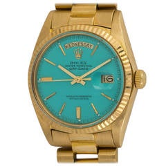 Rolex Yellow Gold Day-Date President Custom Dial Wristwatch Ref 1803