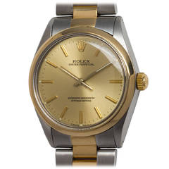 Rolex Yellow Gold Stainless Steel Oyster Perpetual Wristwatch Ref 1005