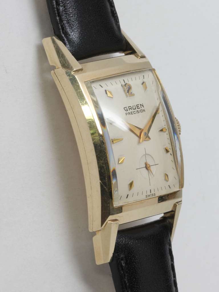 Gruen Yellow GoldFilled Precision Wristwatch circa 1940s at 1stDibs