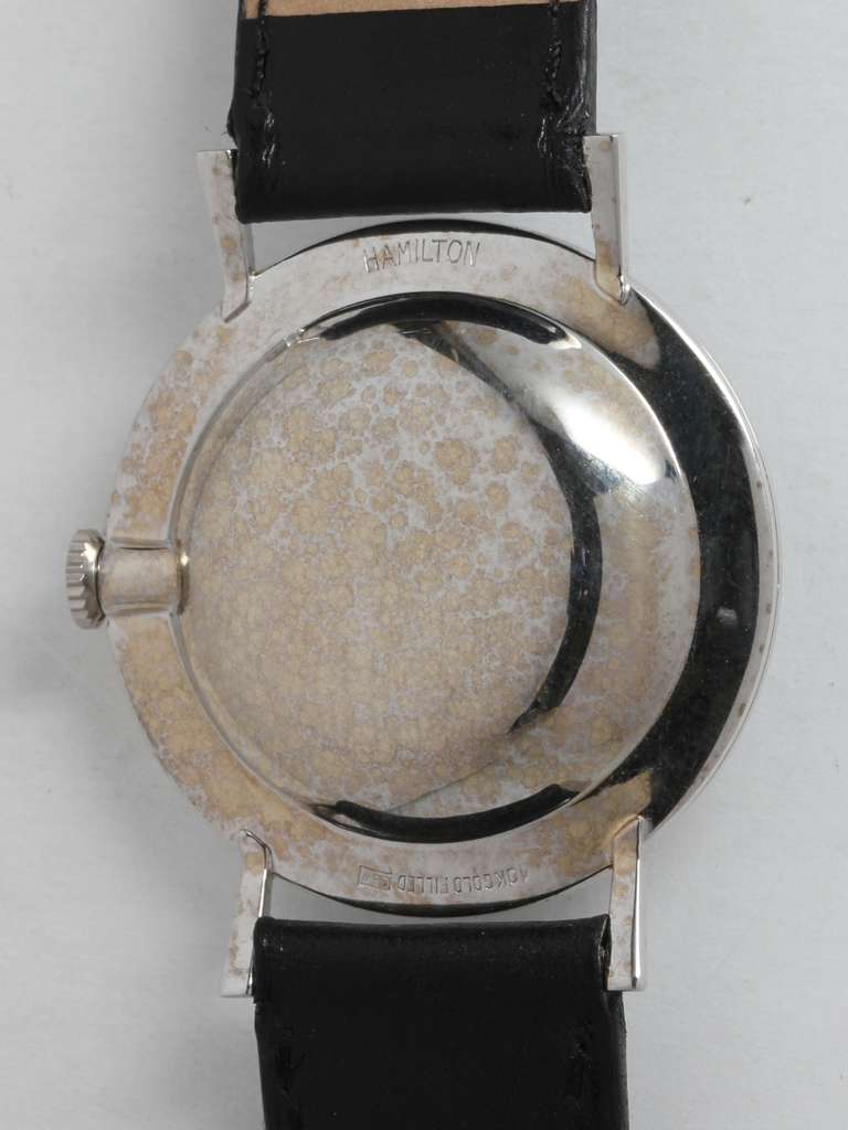 Hamilton White Gold-Filled Futuristic Wristwatch with Black Dial circa ...
