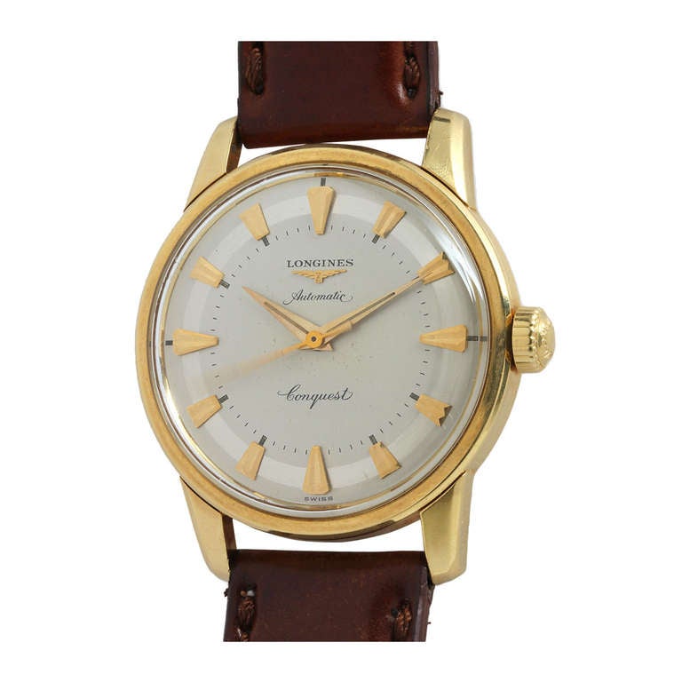 Longines Yellow Gold Conquest Wristwatch circa 1960s