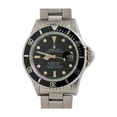 Vintage Rolex Stainless Steel Transitional Submariner Wristwatch Ref 16800 circa 1982