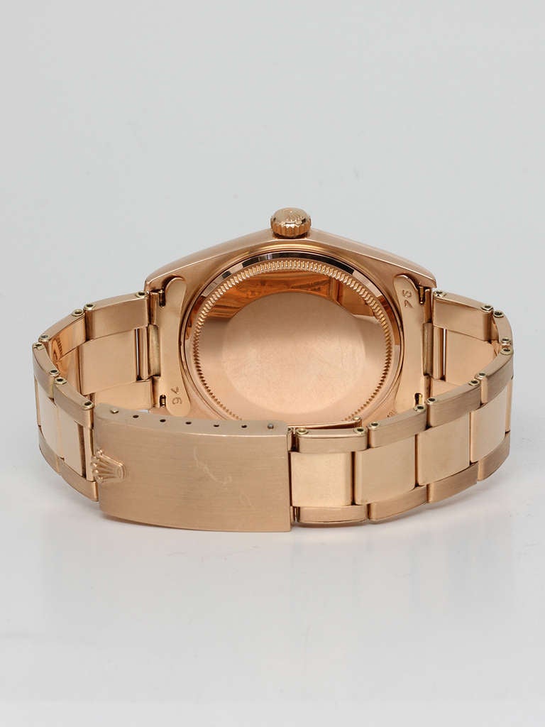 Women's or Men's Rolex Rose Gold Datejust Wristwatch Ref 1601 circa 1974