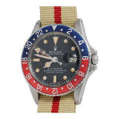 Rolex Stainless Steel GMT-Master Wristwatch Ref 1675 circa 1968