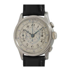 Retro Abercrombie & Fitch Stainless Steel Chronograph Wristwatch circa 1950s