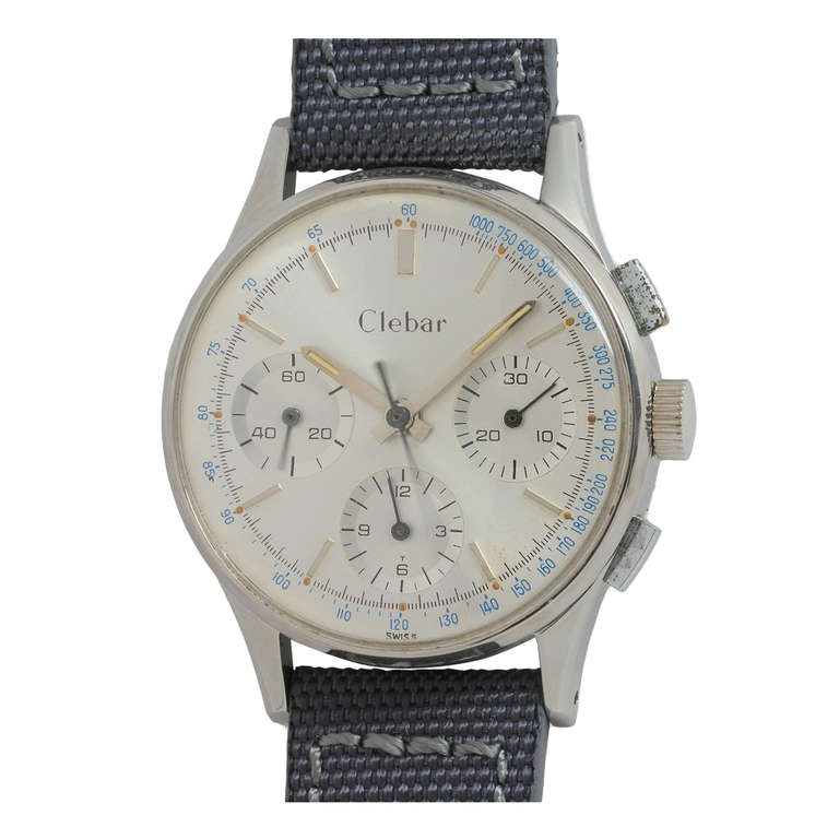 Clebar Stainless Steel Chronograph Wristwatch circa 1950s