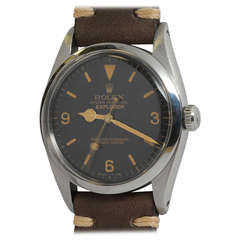 Vintage Rolex Stainless Steel Explorer Wristwatch Ref 6610 circa 1957