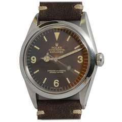 Rolex Stainless Steel Explorer Wristwatch with Gilt Dial Ref 1016 circa 1966