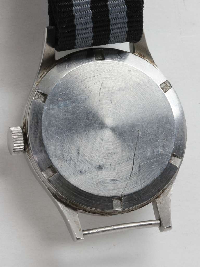 Men's Hamilton Stainless Steel Military Wristwatch circa 1970s