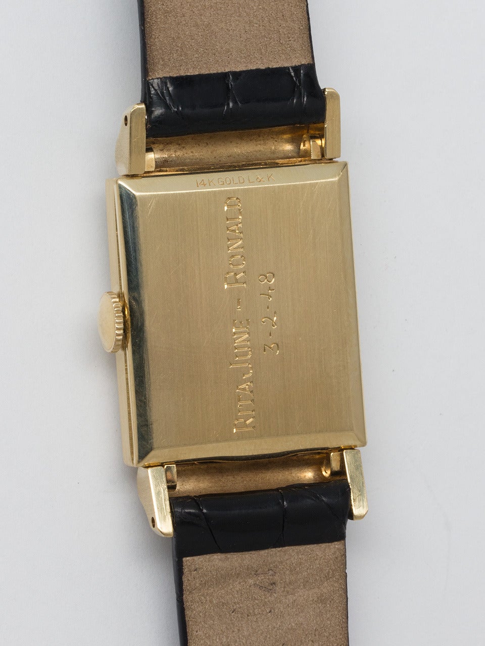 Hamilton Yellow Gold Gordon Wristwatch In Excellent Condition In West Hollywood, CA
