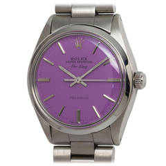 Rolex Stainless Steel Oyster Perpetual Airking Custom Dial Wristwatch Ref 5500