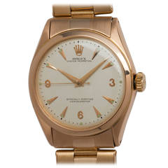 Rolex Rose Gold Oyster Perpetual Wristwatch Ref 6084