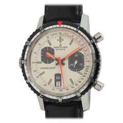 Retro Breitling Stainless Steel Chrono-Matic Chronograph Wristwatch circa 1970s