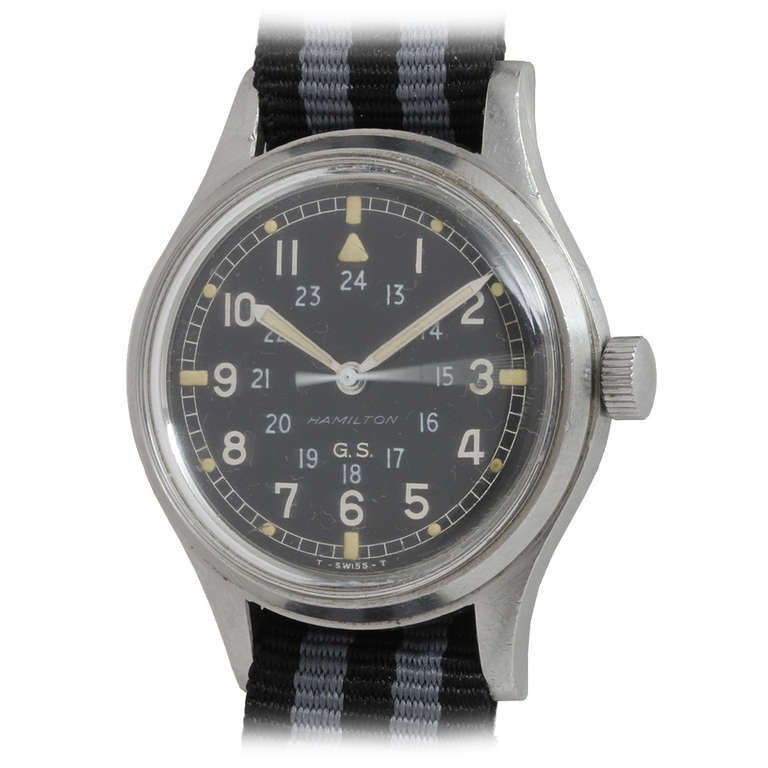 Hamilton Stainless Steel Military Wristwatch circa 1970s