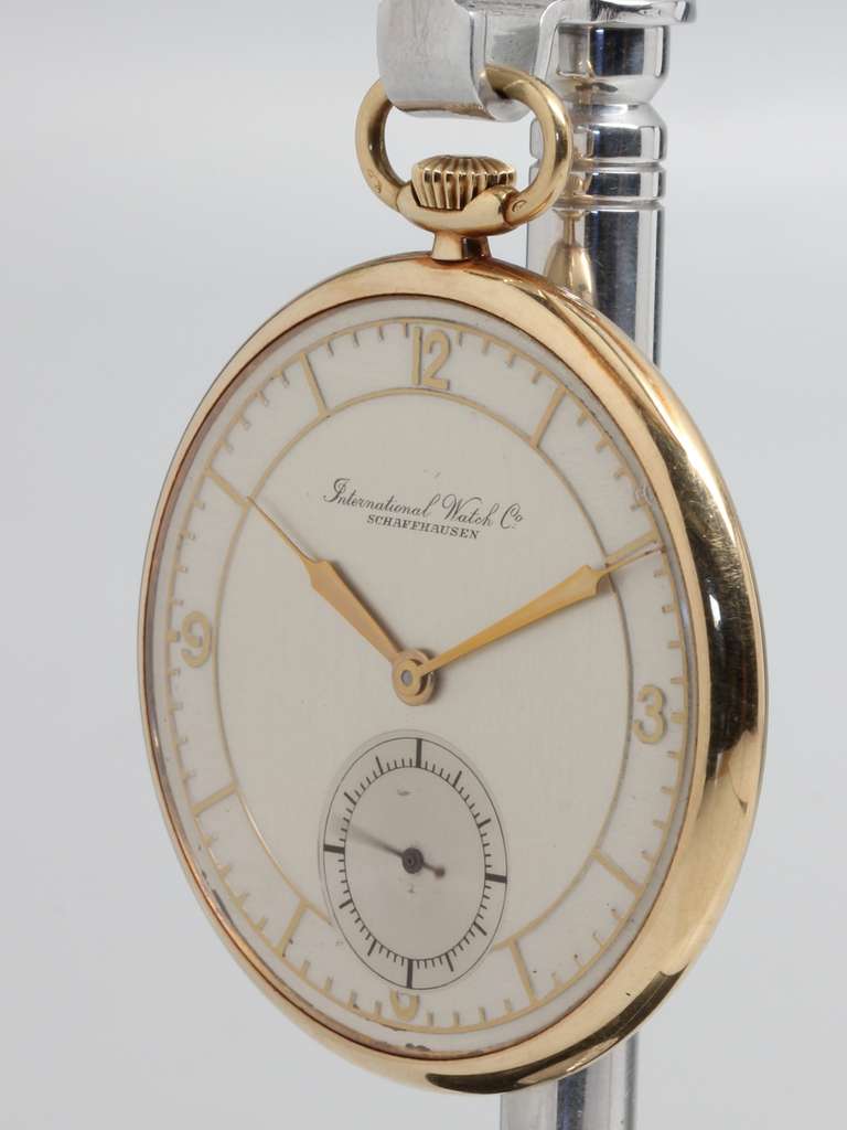 IWC Yellow Gold Pocket Watch circa 1940s at 1stDibs