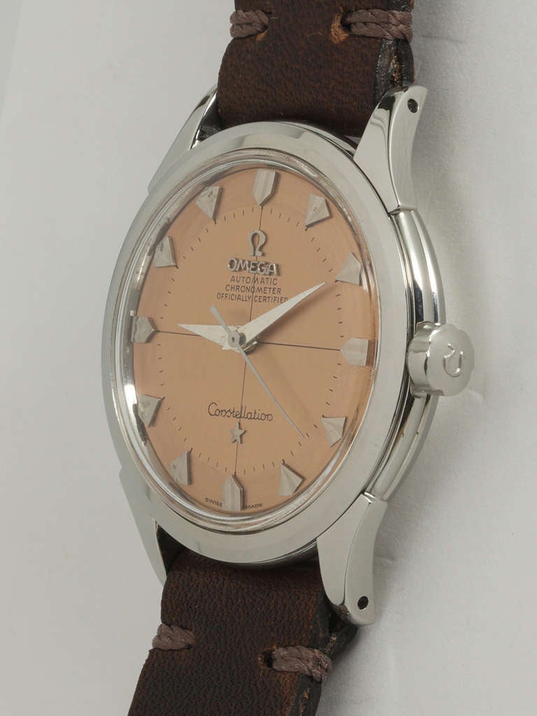 Omega Stainless Steel Constellation Automatic Wristwatch circa 1960s In Excellent Condition In West Hollywood, CA