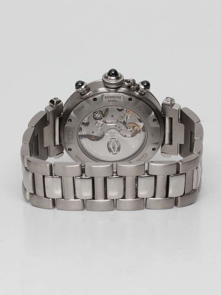 Men's Cartier Stainless Steel Pasha Automatic Chronograph Wristwatch circa 1990s