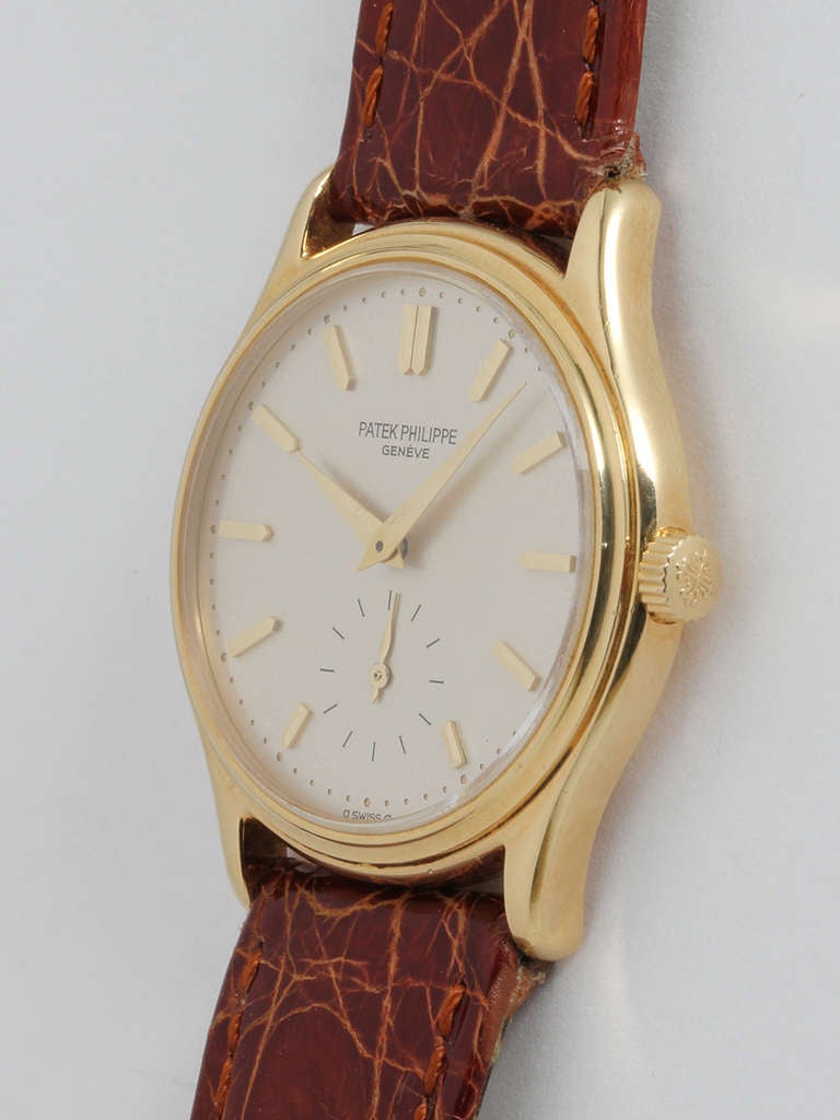 Patek Philippe Yellow Gold Wristwatch Ref 3923 circa 1990s In Excellent Condition In West Hollywood, CA