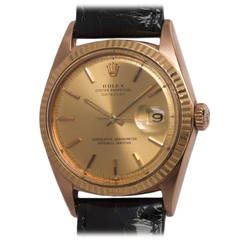 Rolex Rose Gold Datejust Wristwatch Ref 1601