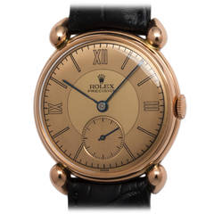 Vintage Rolex Rose Gold Precision Wristwatch