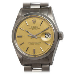 Rolex Stainless Steel Oyster Perpetual Date Custom Dial Wristwatch Ref 5500