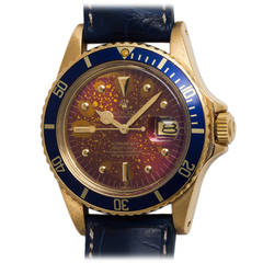 Rolex Yellow Gold Submariner Wristwatch Ref 1680