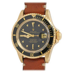 Rolex Yellow Gold Submariner Wristwatch Ref 1680 circa 1978