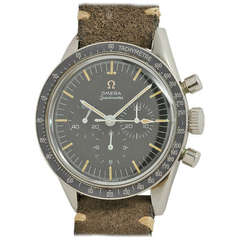 Retro Omega Stainless Steel Early Speedmaster Wristwatch circa 1961