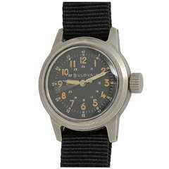 Vintage Bulova Base Metal WWII Type-A Wristwatch circa 1940s