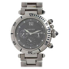 Retro Cartier Stainless Steel Pasha Automatic Chronograph Wristwatch circa 1990s