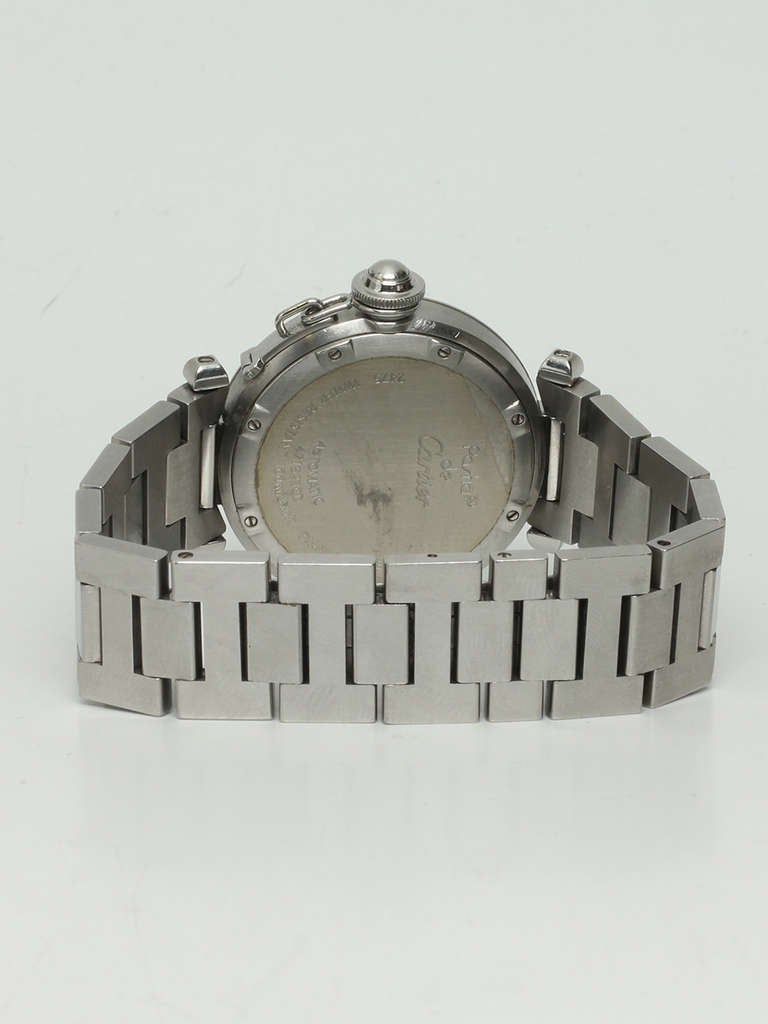 Women's Cartier Lady's Stainless Steel Pasha C Big Date Wristwatch circa 2005