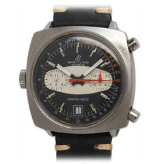 Retro Breitling Stainless Steel Chronomatic Wristwatch Ref 2111