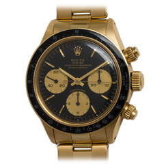 Retro Rolex Yellow Gold Oyster Superlative Chronometer Daytona Wristwatch Ref 6263