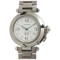 Cartier Lady's Stainless Steel Pasha C Big Date Wristwatch circa 2005