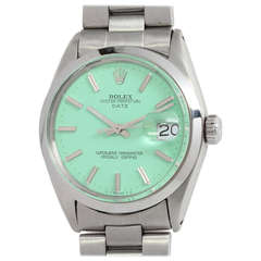 Rolex Stainless Steel Date Wristwatch with Custom-Colored Dial circa 1967