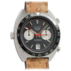 Heuer Stainless Steel Autavia Chronograph Wristwatch with Date circa 1960s