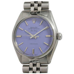 Rolex Stainless Steel Airking Wristwatch with Custom-Colored Dial circa 1977