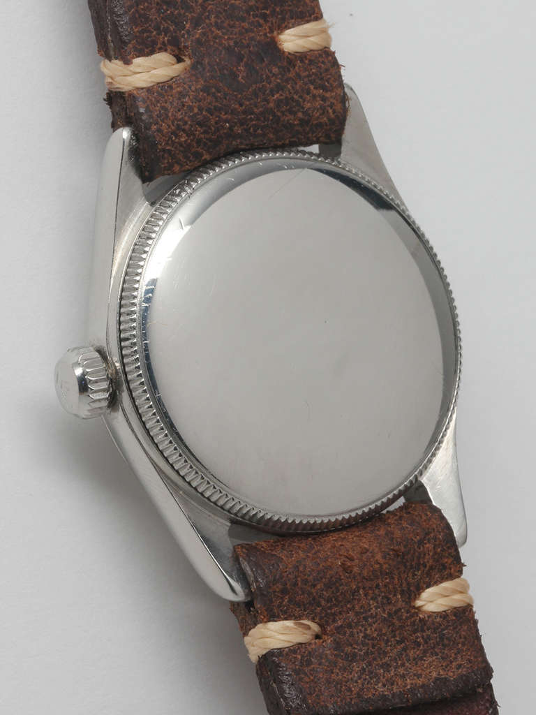 Women's or Men's Rolex Stainless Steel Royalite Wristwatch Ref 4240 circa 1945