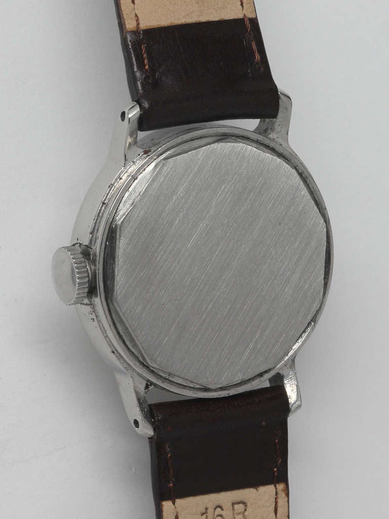 Women's or Men's Abercrombie and Fitch Stainless Steel Shipmate Automatic Wristwatch circa 1940s