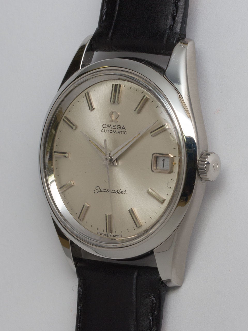 Omega Stainless Steel Seamaster Wristwatch Ref 1660110-67 In Excellent Condition In West Hollywood, CA