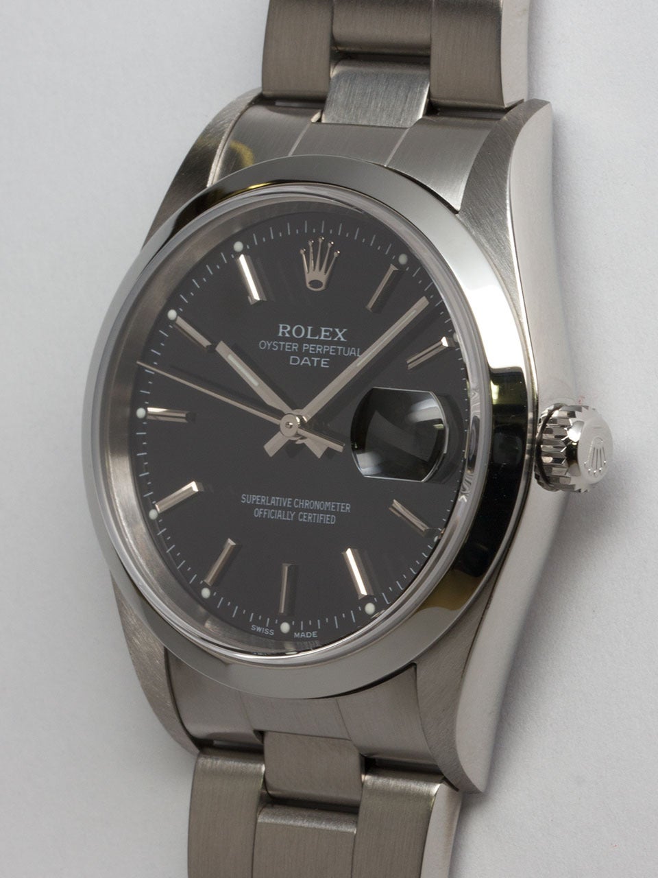 Rolex Stainless Steel Oyster Perpetual Date Wristwatch ref 15200 In Excellent Condition In West Hollywood, CA