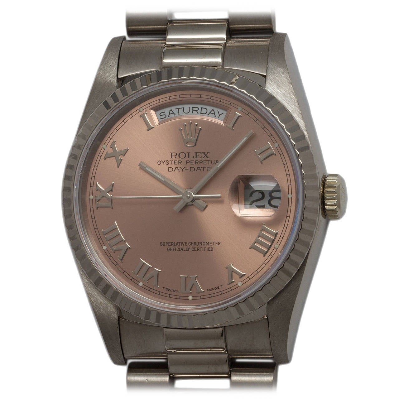 Rolex White Gold Day-Date President Wristwatch Ref 18239